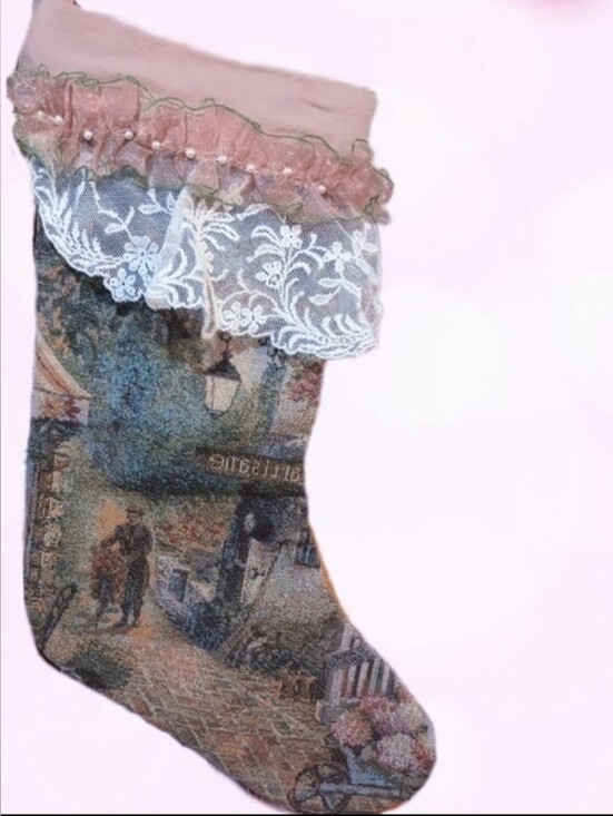 Other - French Victorian Tapestry Hanging Stocking